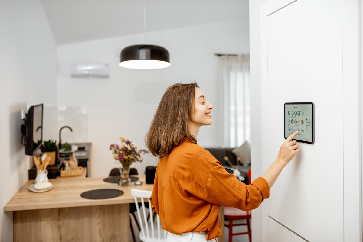 Woman adjusting settings - NOI Protection