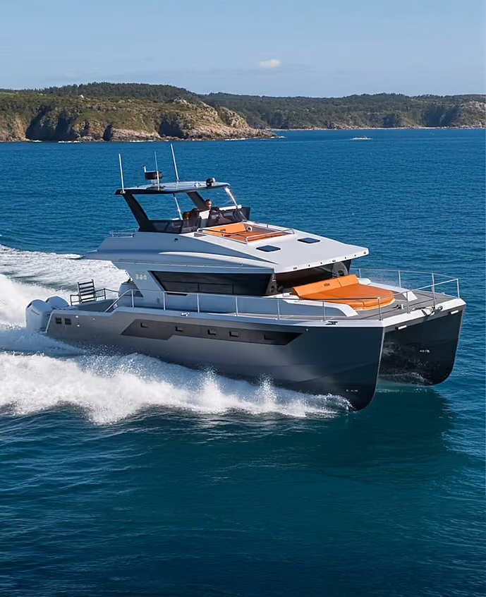 seasearcher 35 foot boat cruising in the ocean