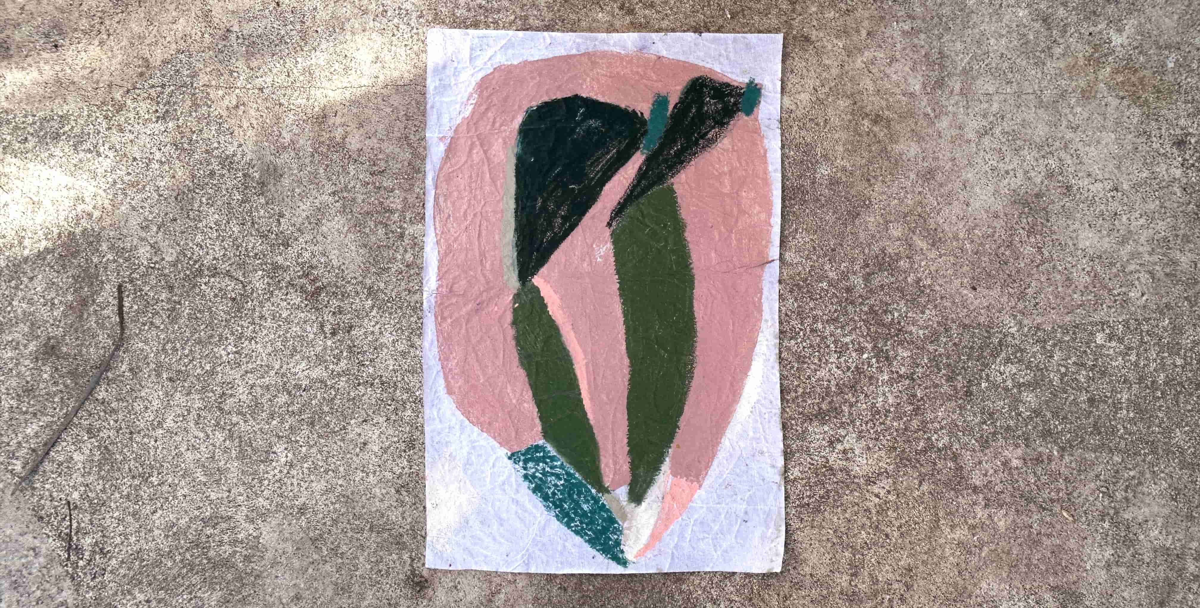 “Stems” oil pastel and acrylic on gauze paper - 70 x 100 cm -Portugal, 2025