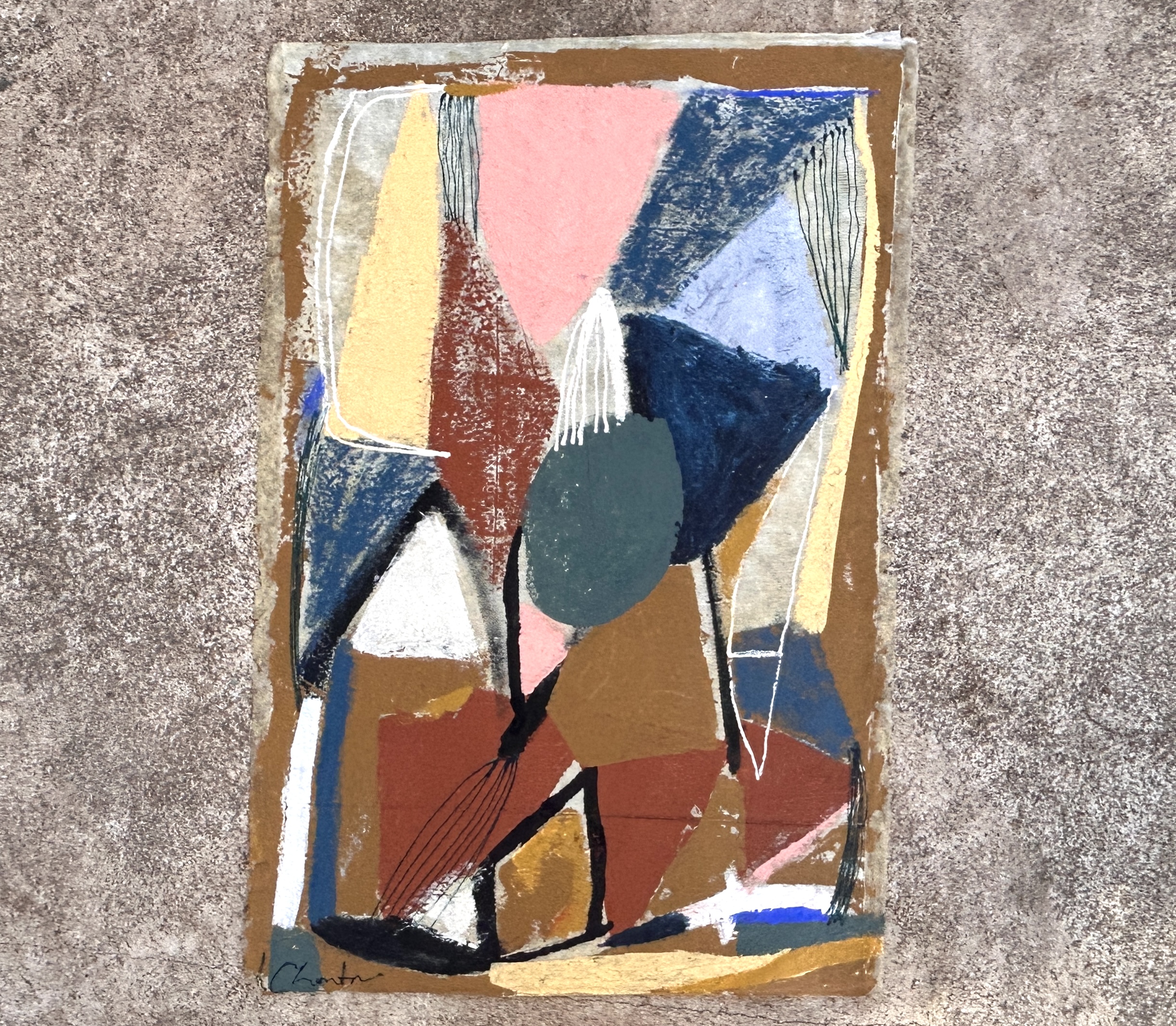 Thorns- acrylic and oil sticks on pressed gauze paper from India, 52 x 77 cm , Portugal 2026