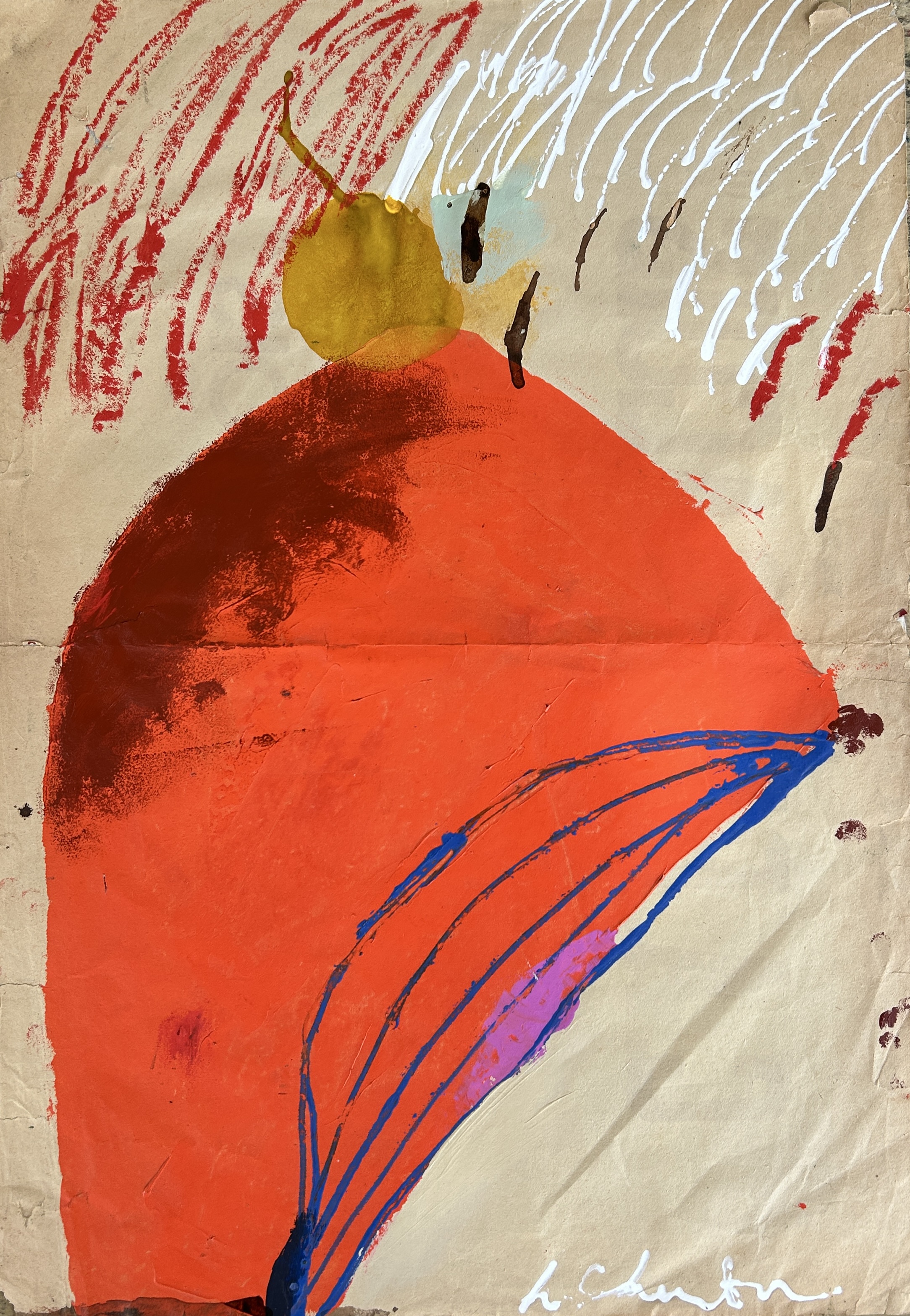 Shielded - ink and acrylic on antique paper, 34 x 50 cm Portugal 2026