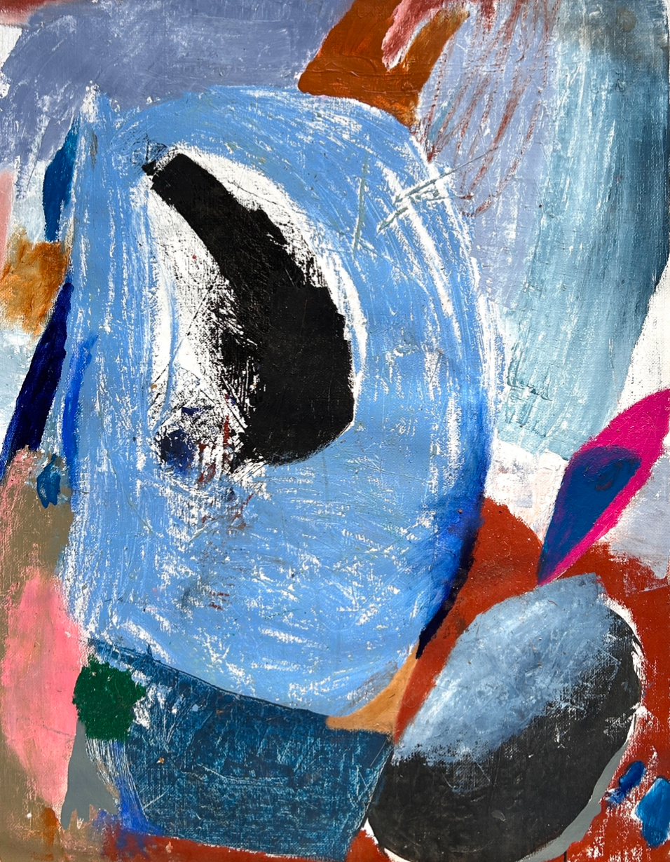 Hague blue 2023 - 74 x 98 cm - oil stick, oil and acrylic on linen -€900