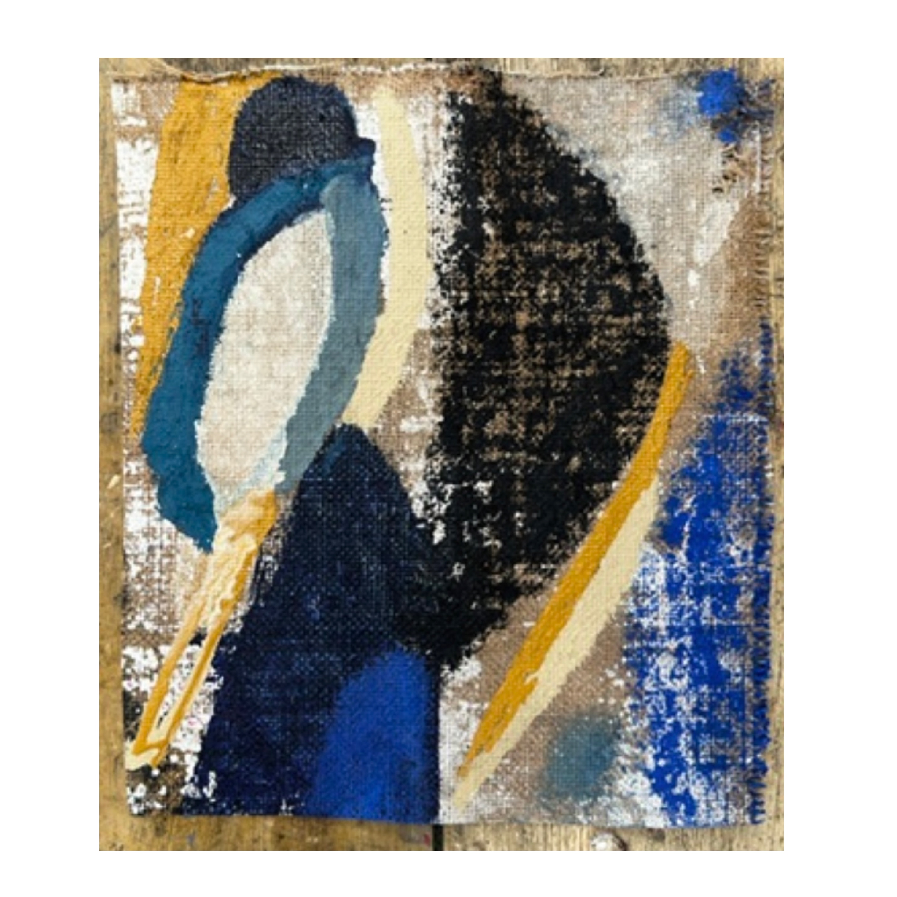 Blue ghost  2026 - 20.5 x 22 - oil stick, acrylic an dink on linen - €350 