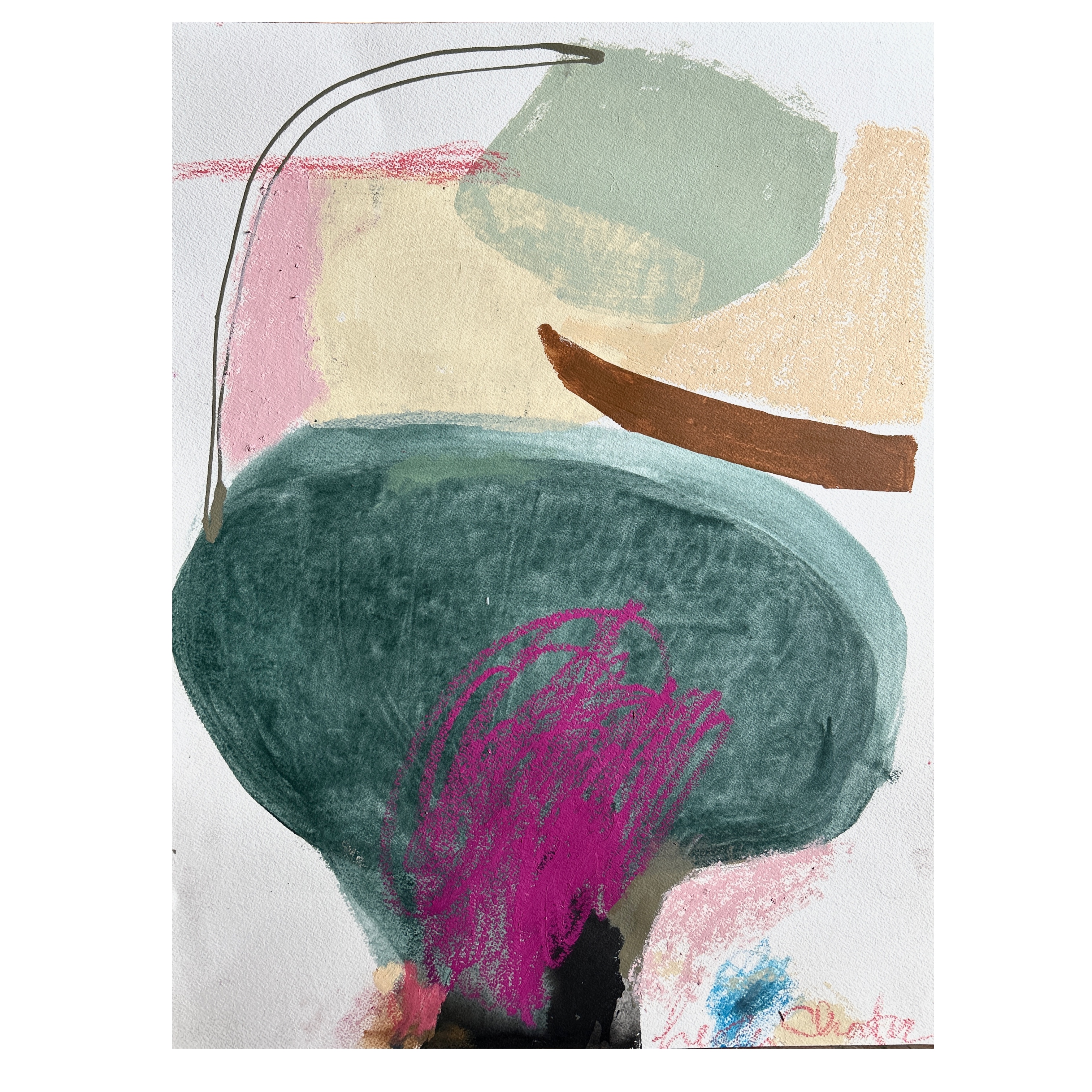 Thoughtful 2026 - 50 x 70 cm - ink and acrylic on cold pressed paper €600