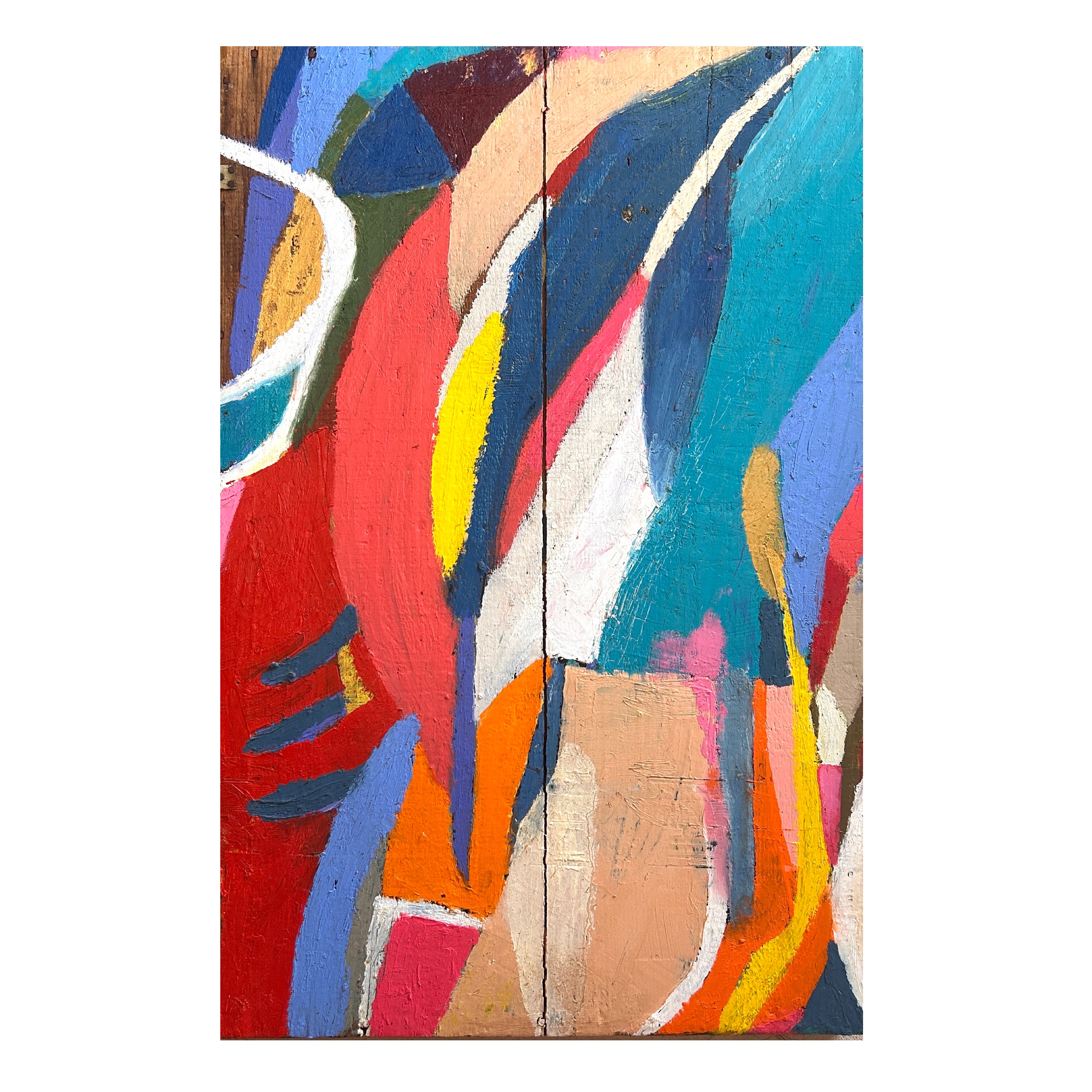 Golden - 2026 - 43.5 x 65 x 5 cm oil and acrylic on antique wooden piece  €500