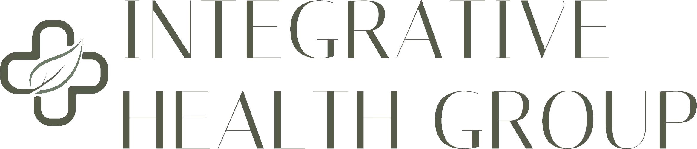 Integrative Health Group logo featuring a cross with a leaf inside next to the text 'Integrative Health Group'.