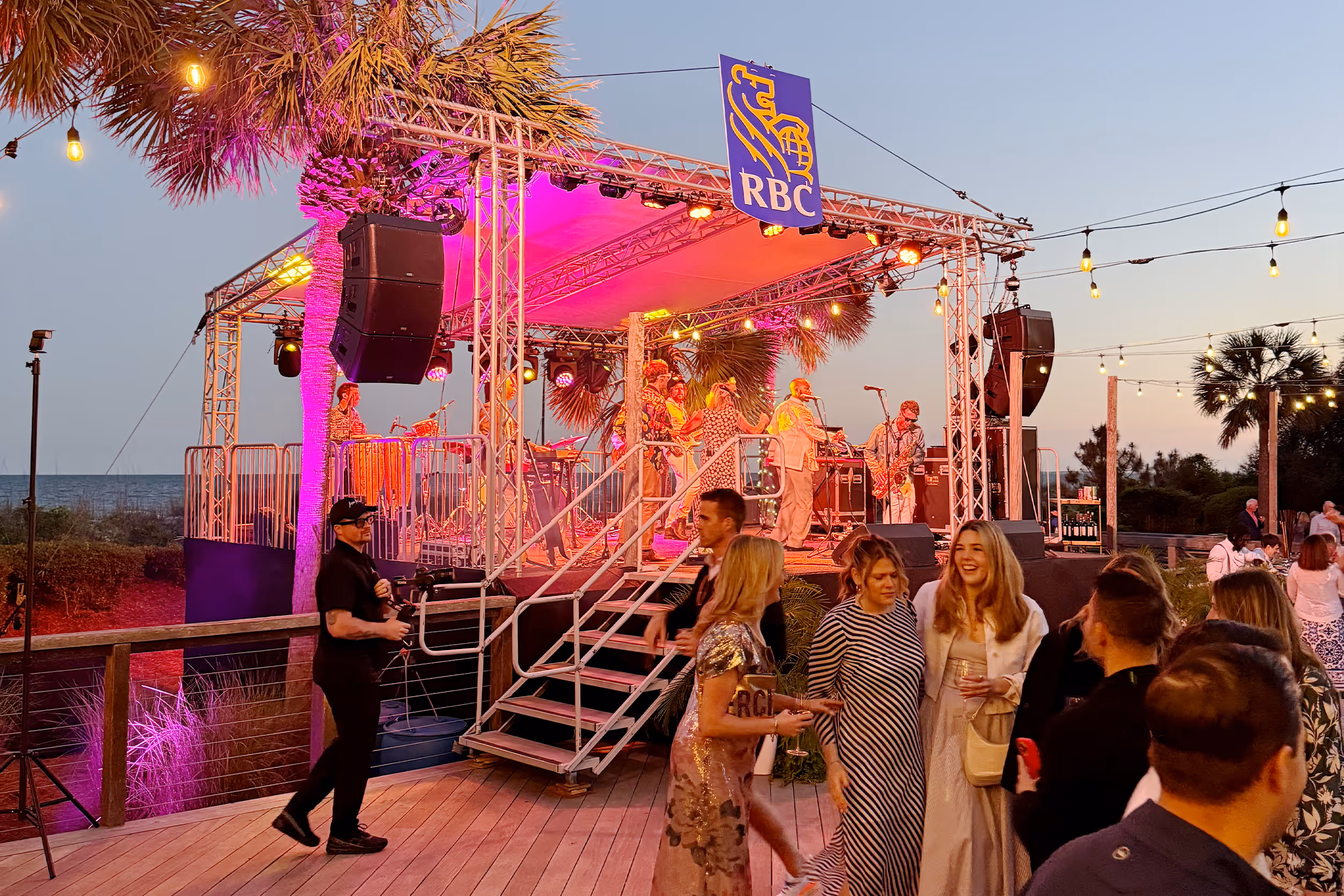 Outdoor truss roof stage system built by True Productions