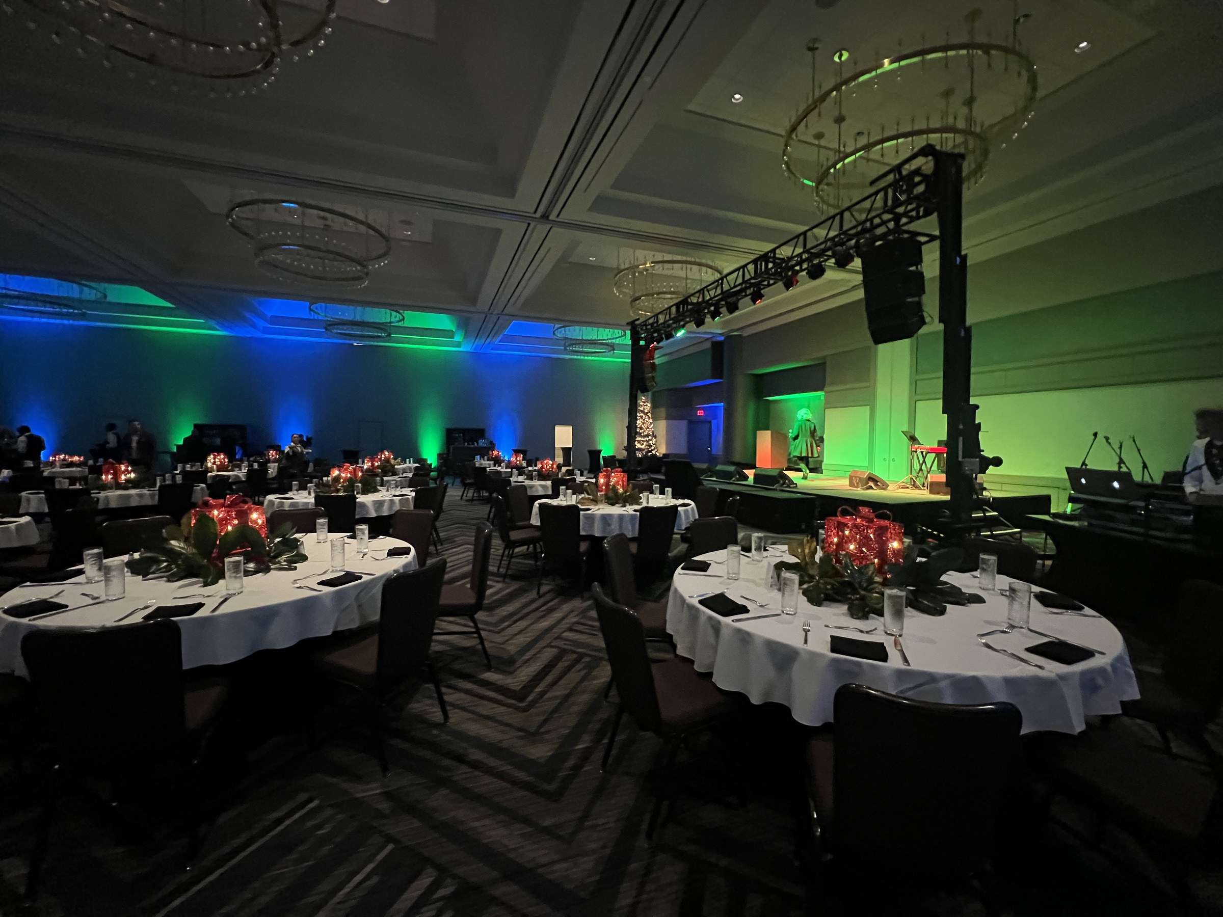 LED video wall installed by True Productions for a corporate brand activation in an Atlanta hotel lounge