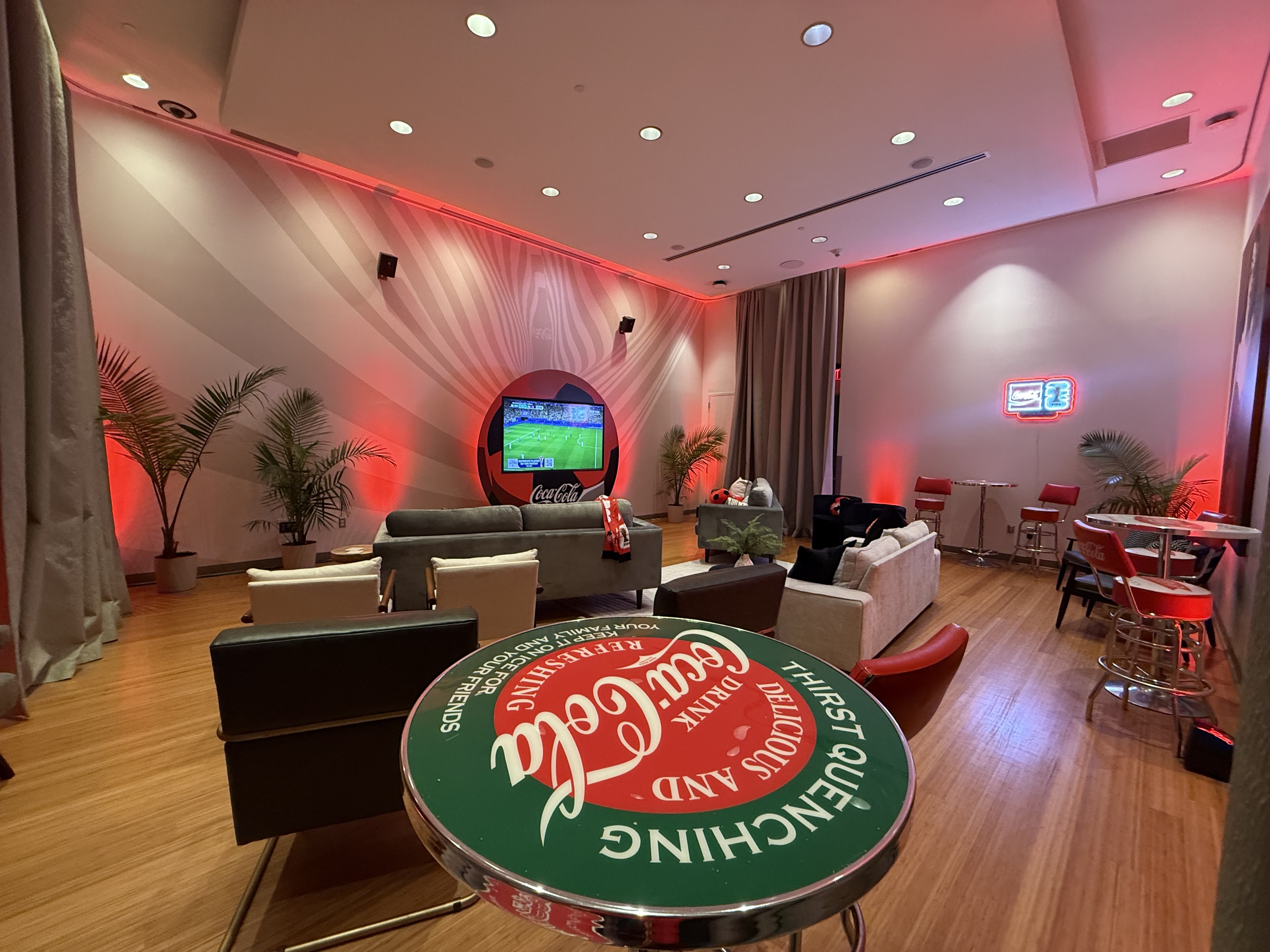 Brand activation with projection and color lighting produced by True Productions