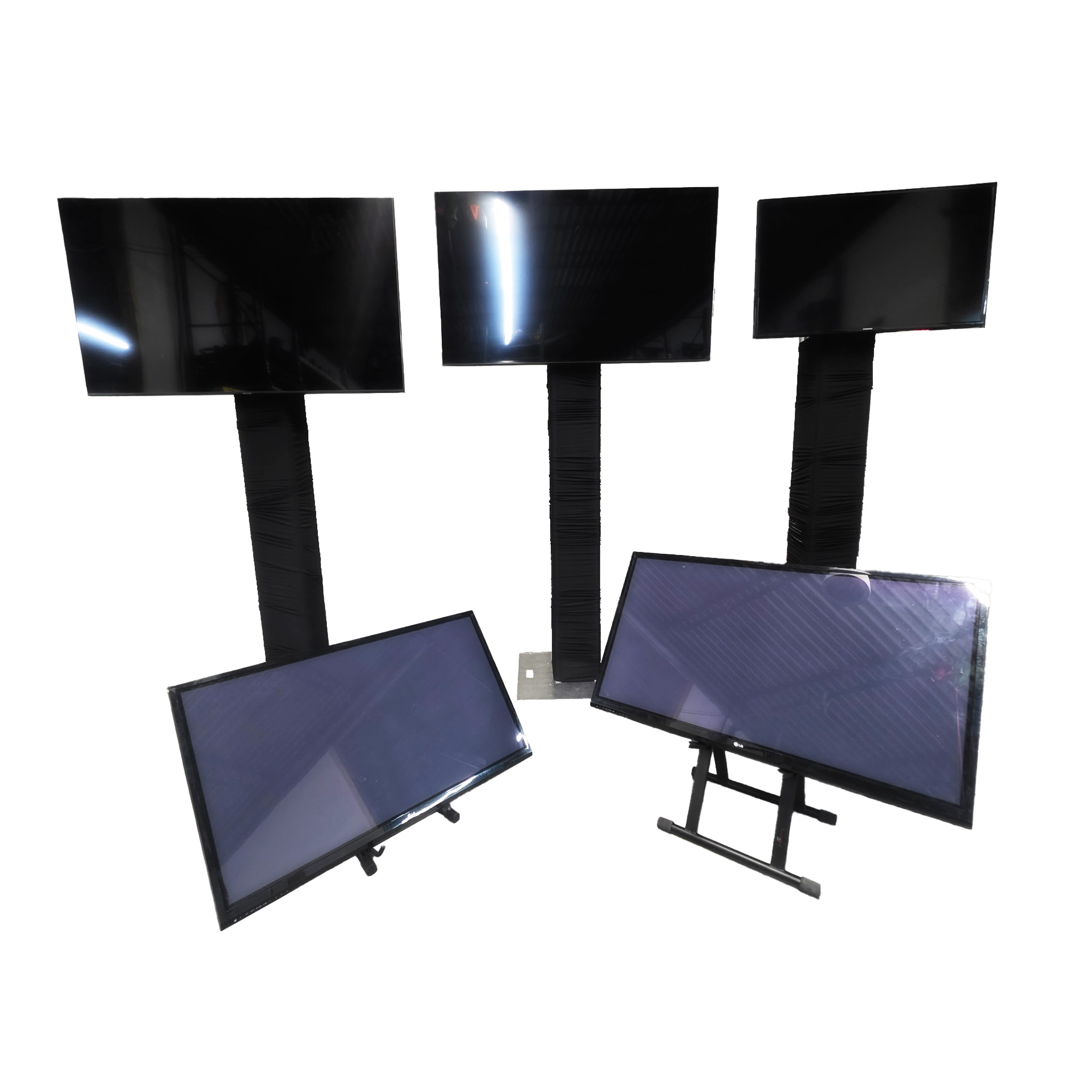 Flat panel display on a stand for an event