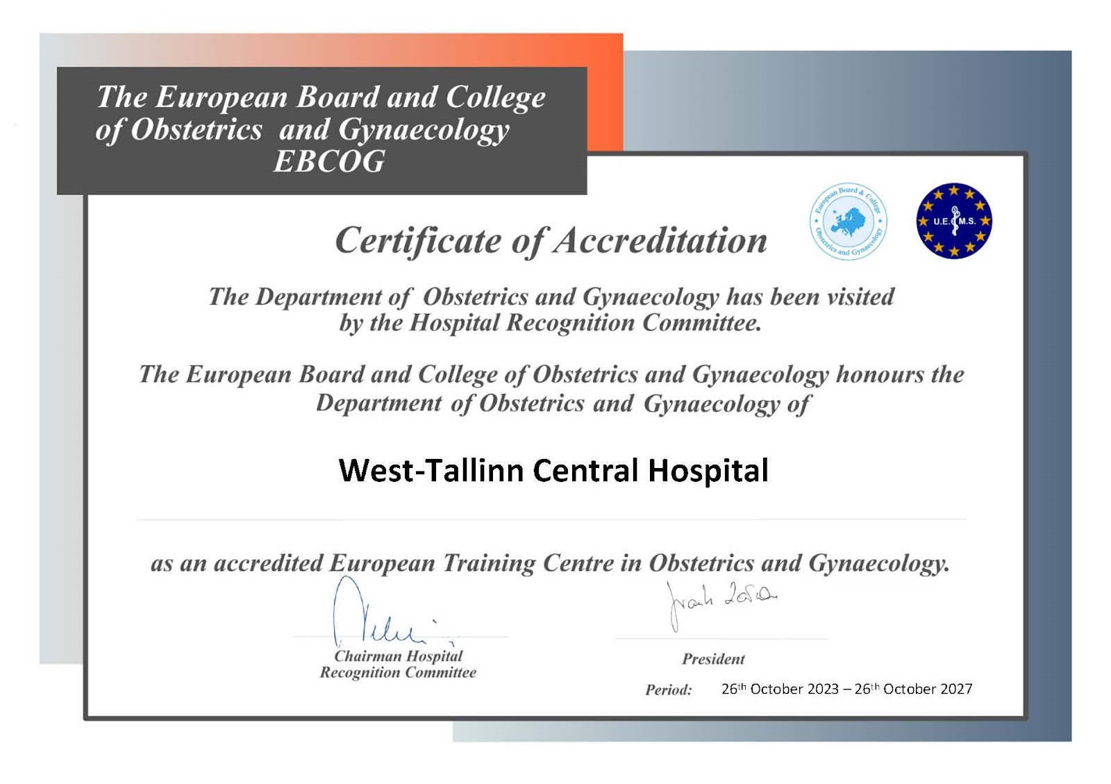 certificate of accreditation