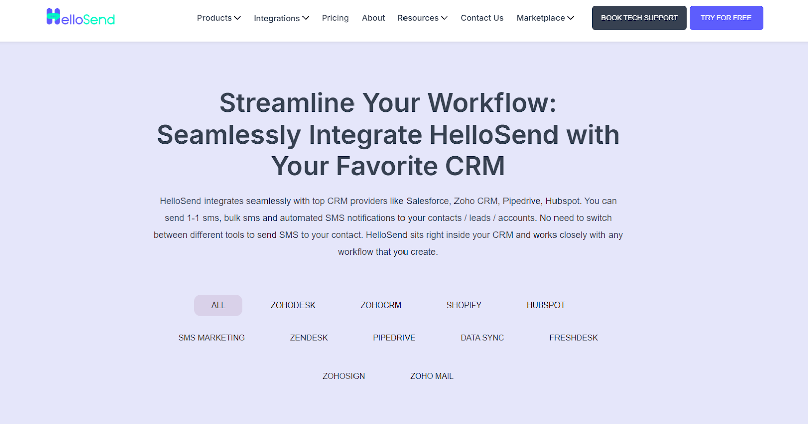hellosend other integration details