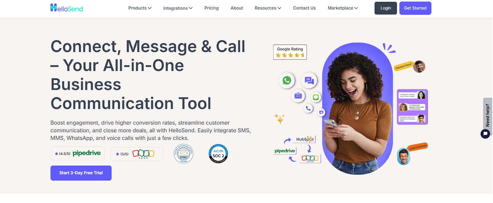 hellosend homepage image