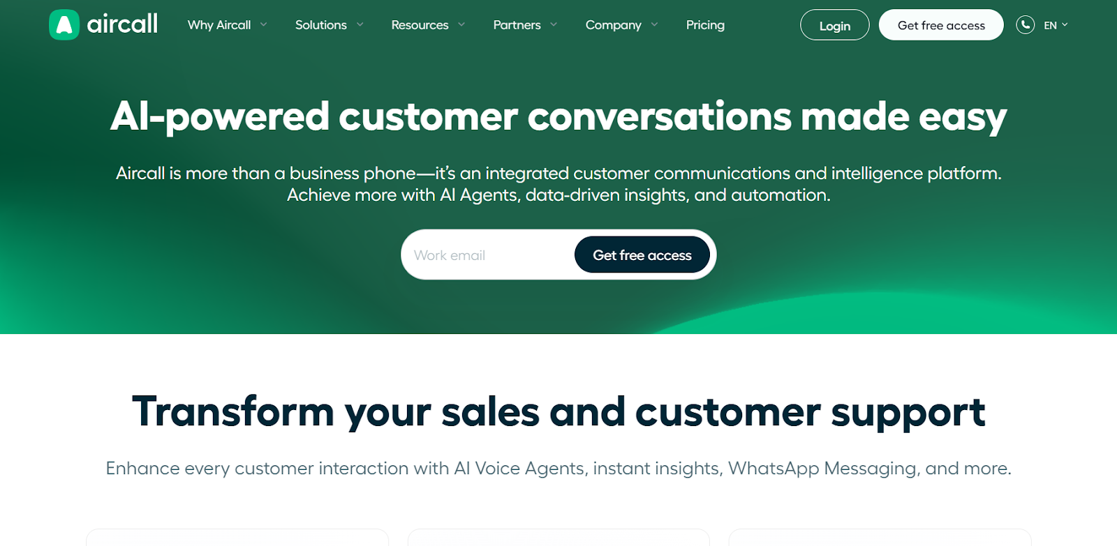 aircall homepage