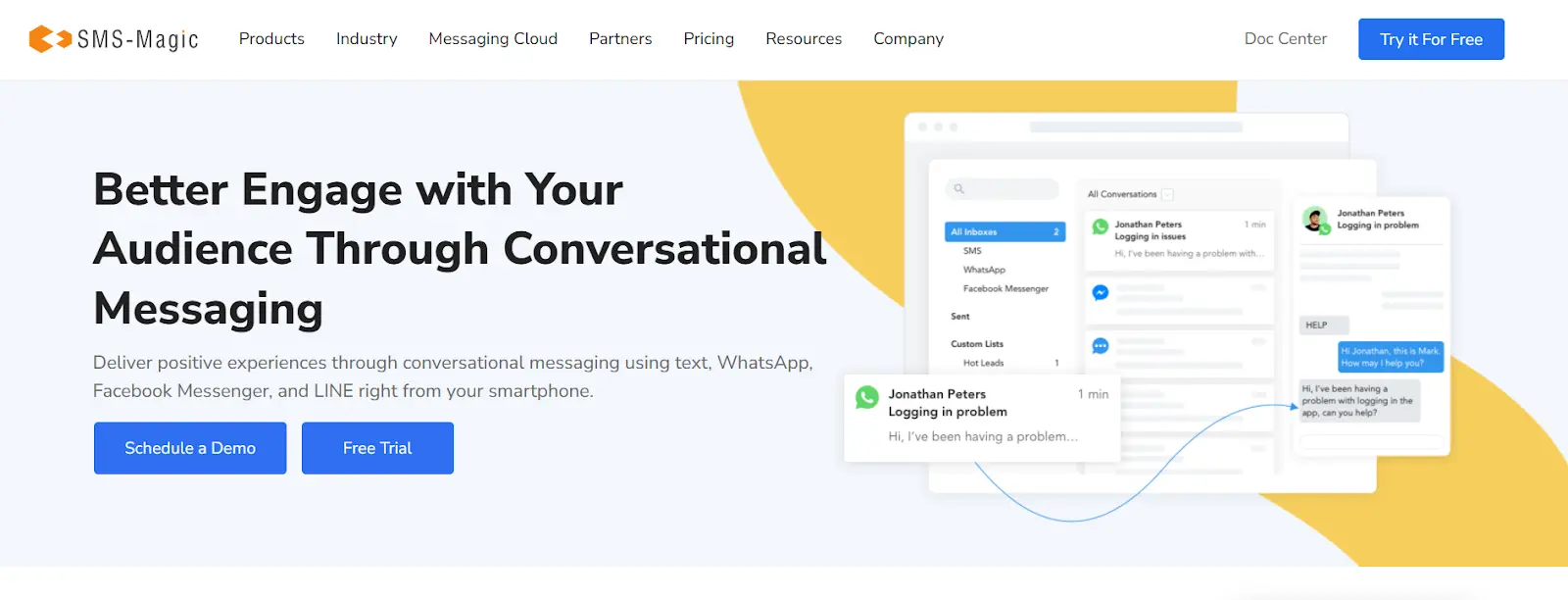 an image showing sms magic homepage