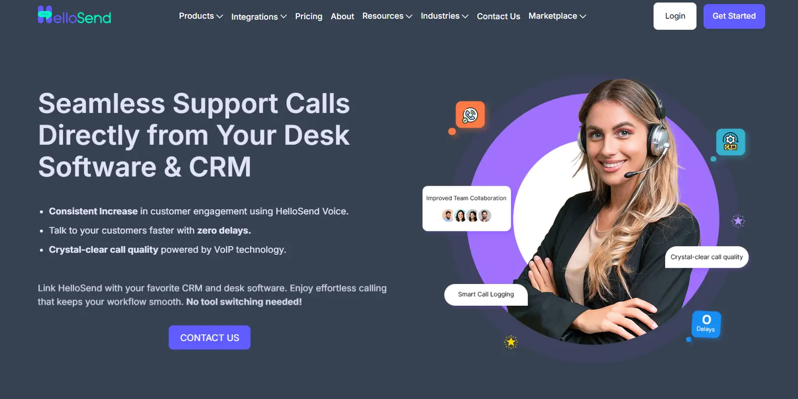 an image showing hellosend voice call page