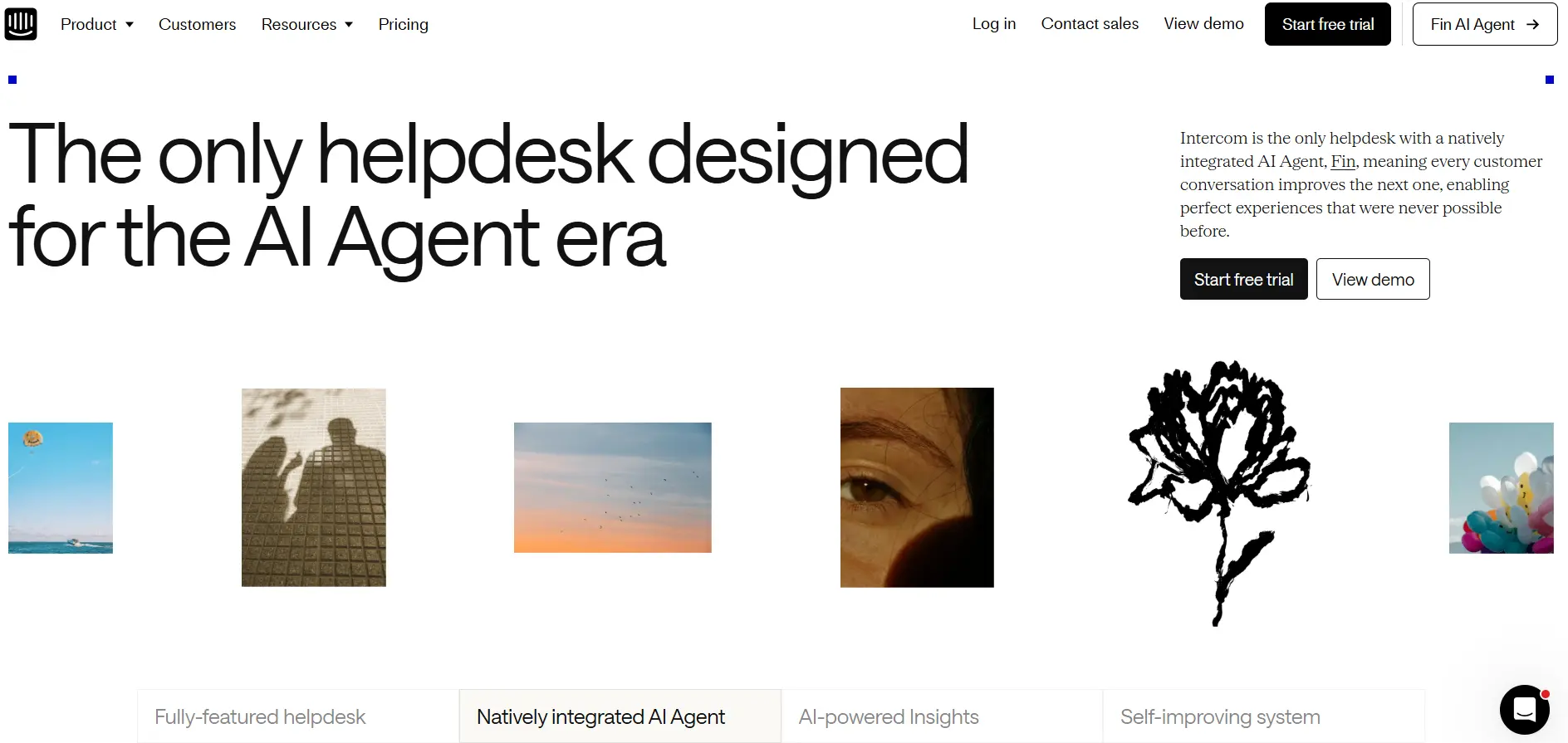 Intercom homepage