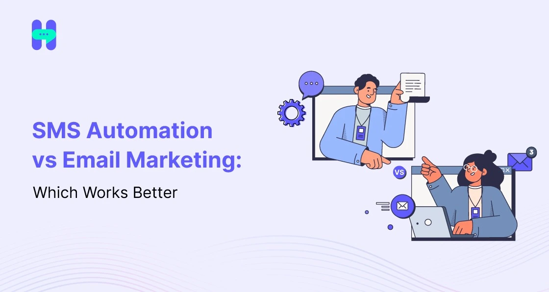 an image showing SMS Automation vs Email Marketing