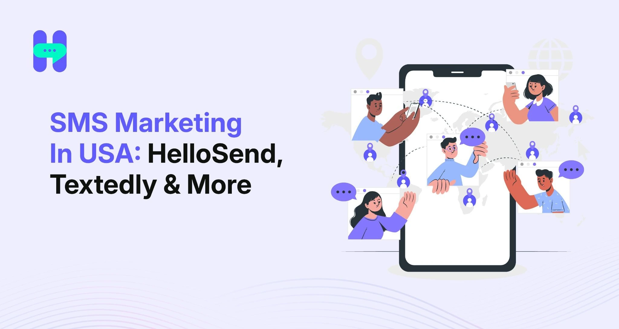a banner image showing hellosend, textedly & more: the best sms marketing platforms for US businesses