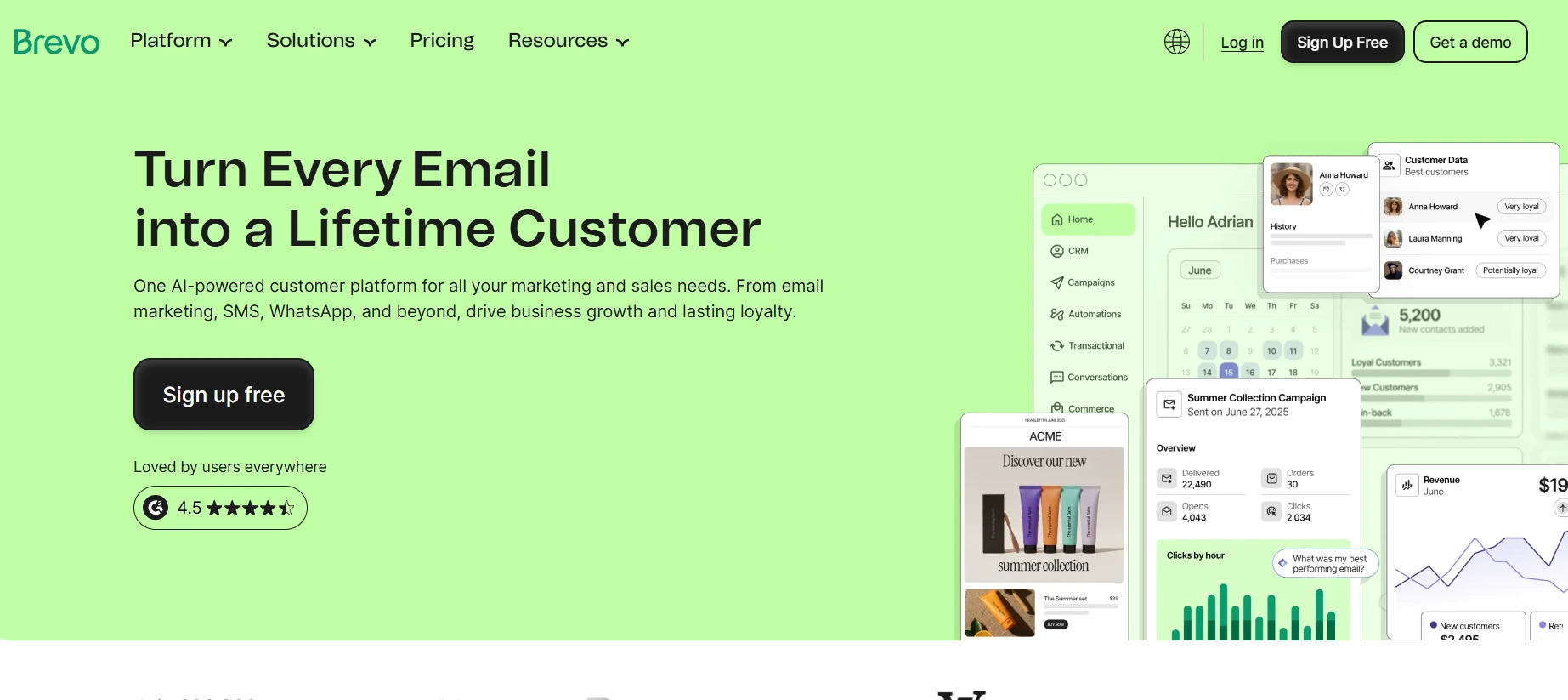  an image showing Brevo (formerly Sendinblue) homepage details