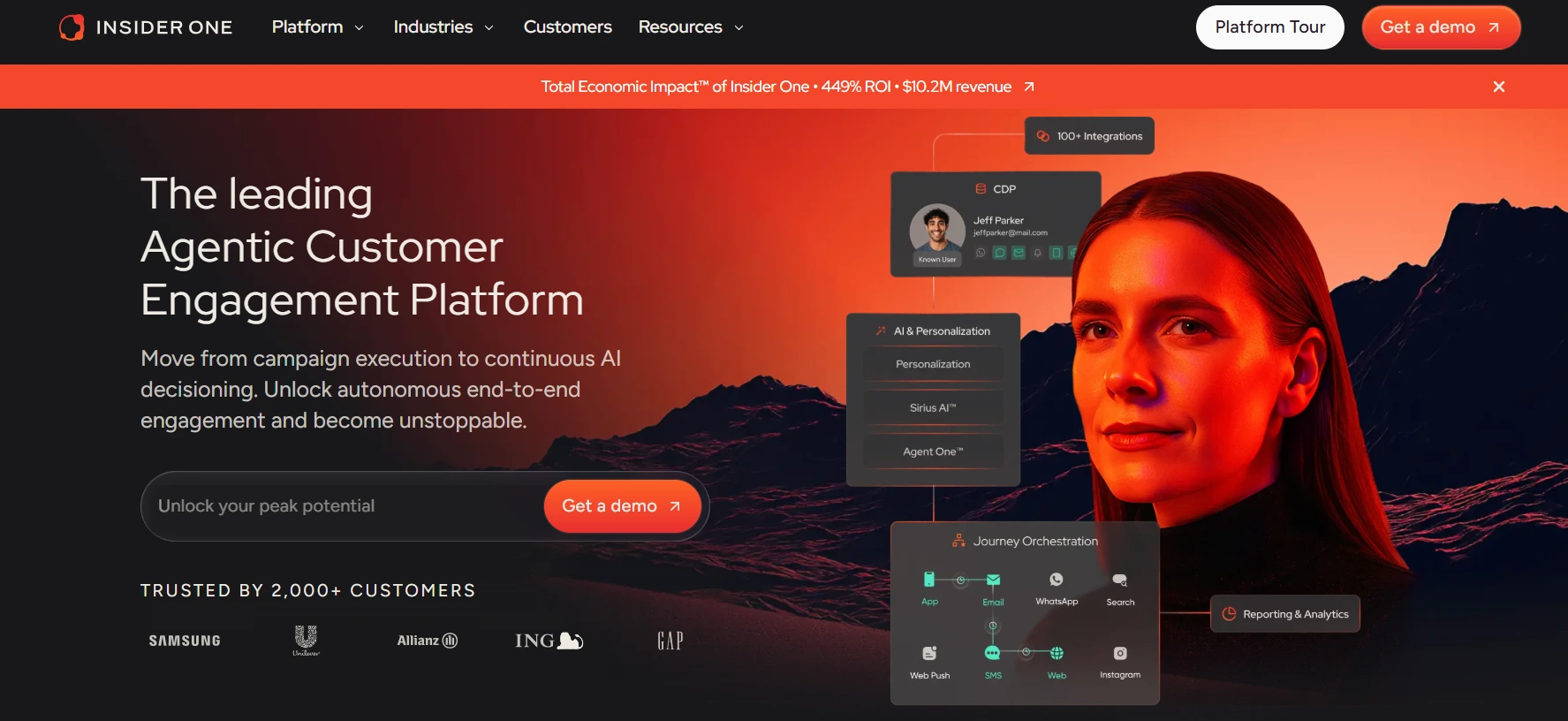Image showing the homepage of InsiderOne