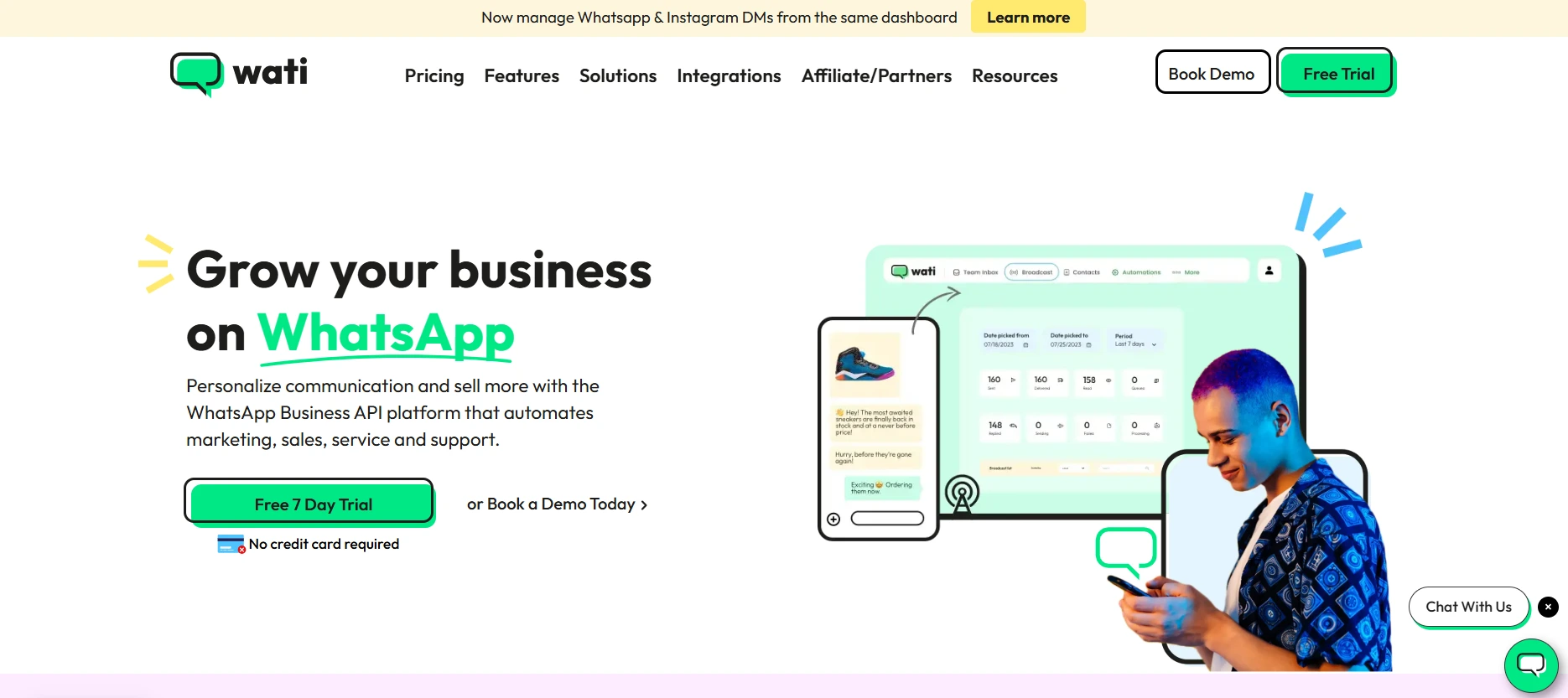 WATI homepage