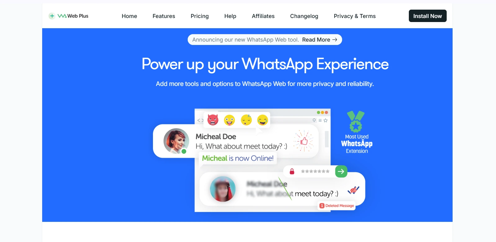WA Web Plus home page