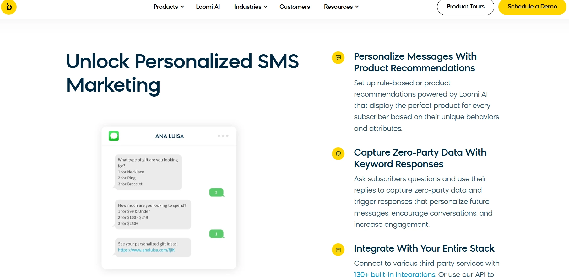  Bloomreach SMS marketing page