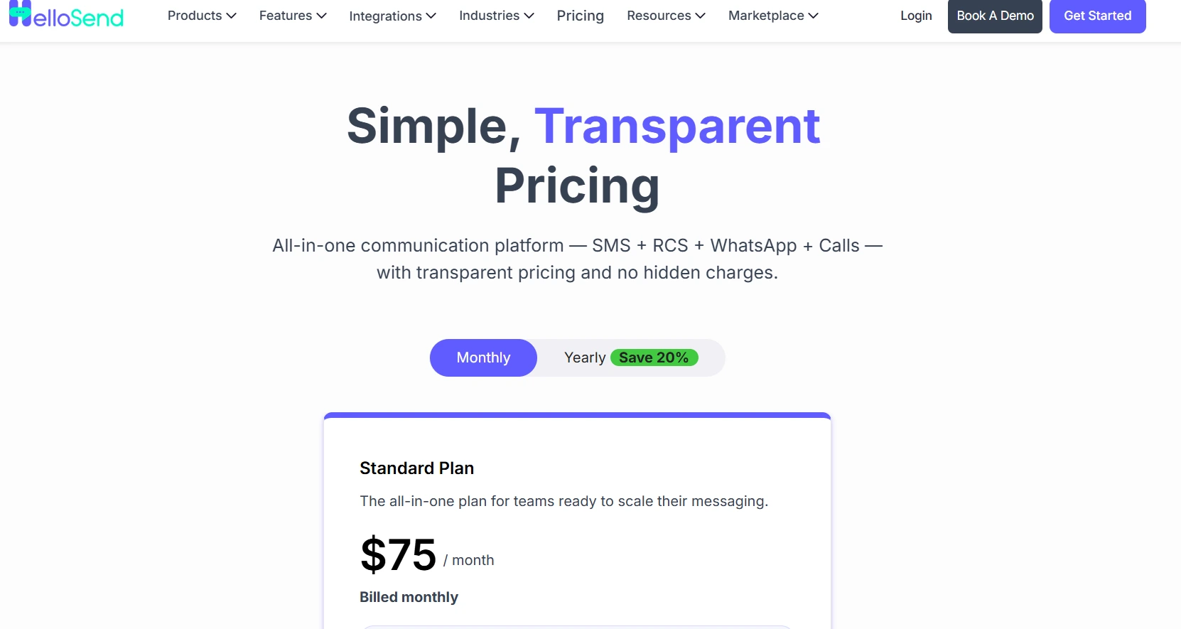 hellosend pricing plan