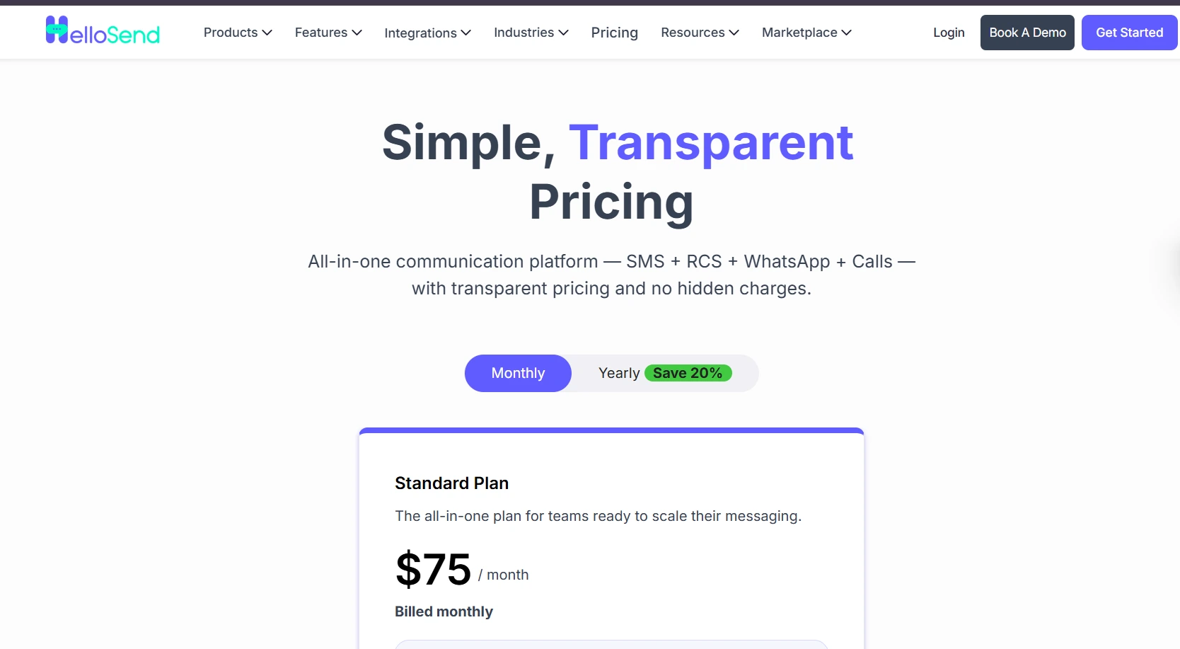 hellosend pricing plans information