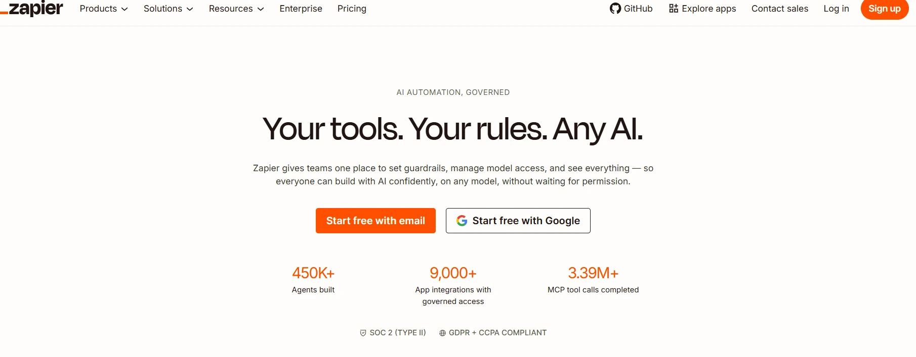 zapier homepage