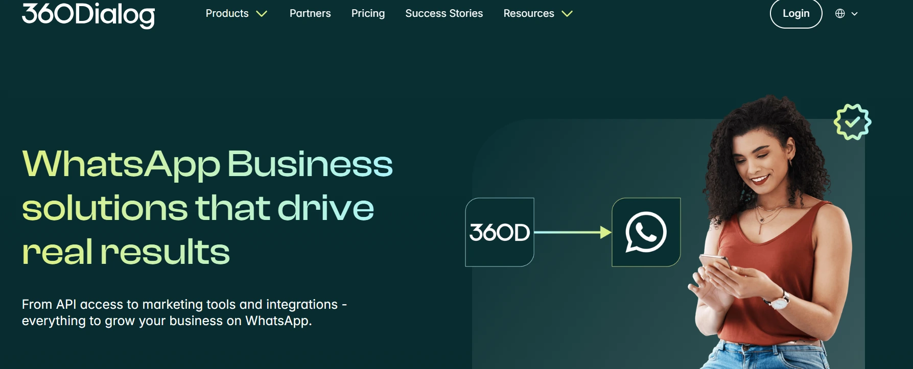 Homepage of 360Dialog