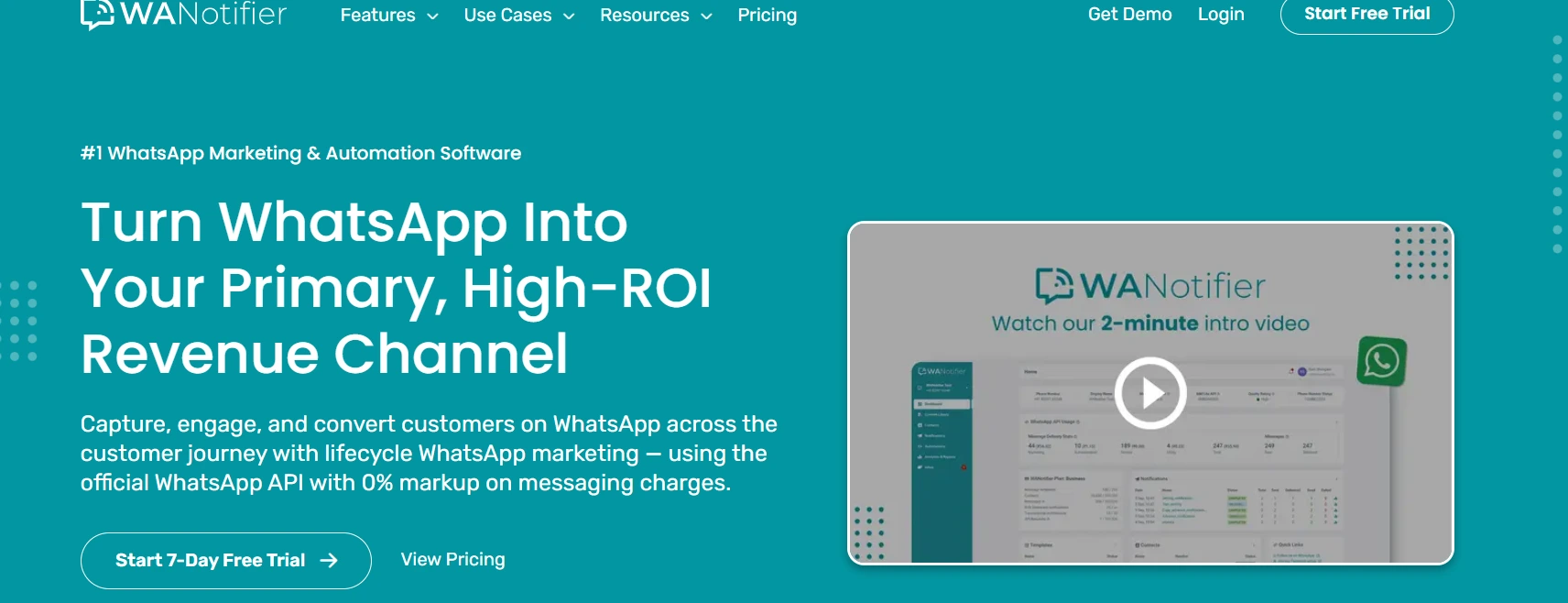Homepage of WANotifier