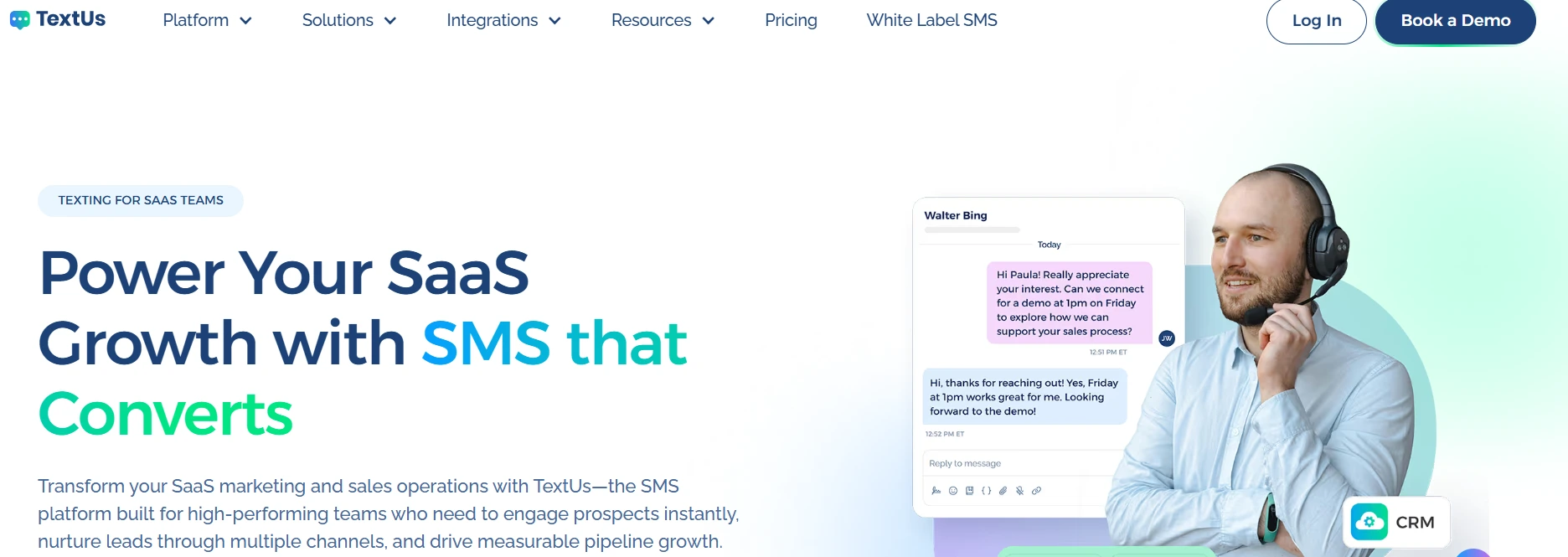 TextUs homepage
