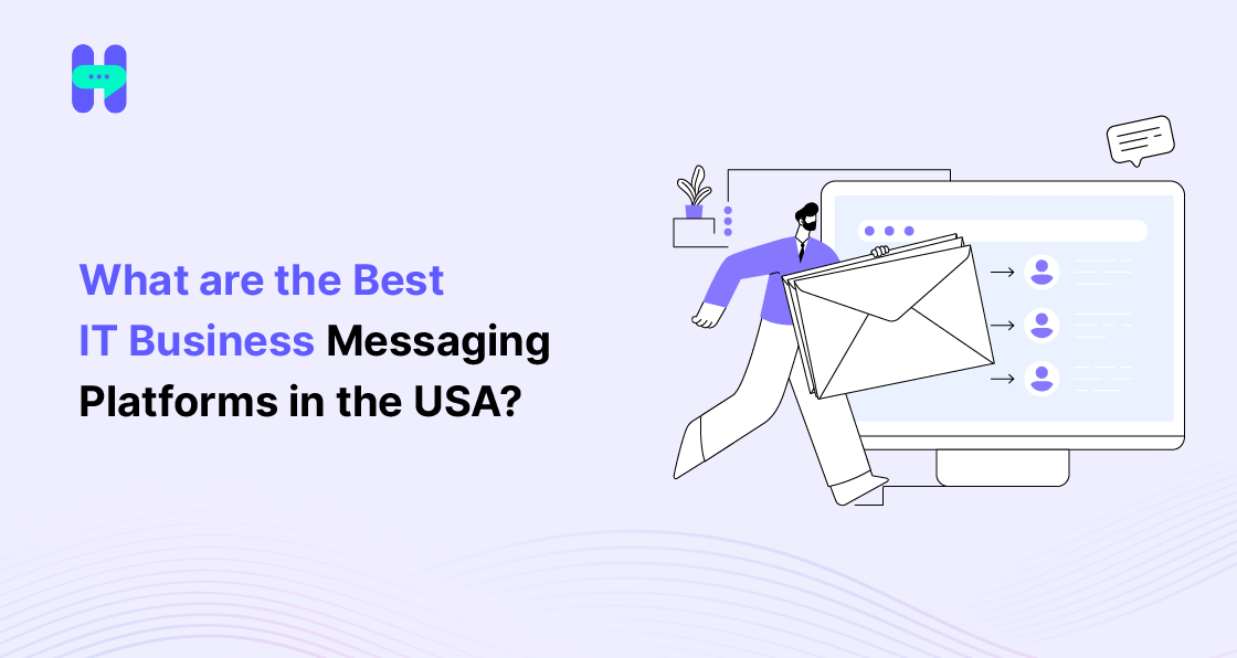 Business messaging platform comparison showing customer communication and internal collaboration tools for IT companies. 