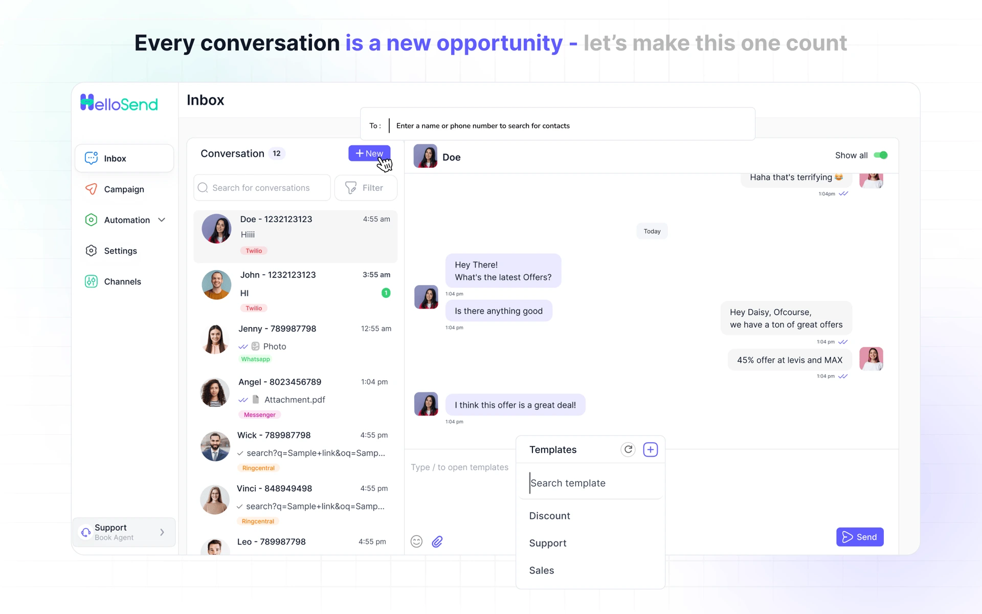 Hellosend integration page
