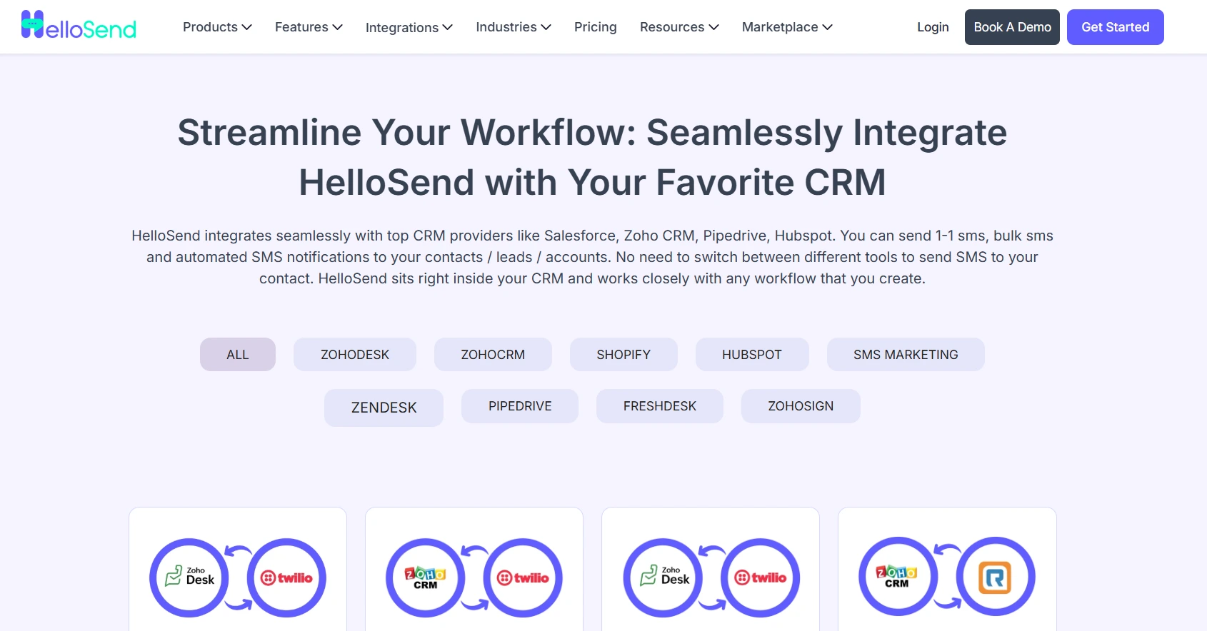  hellosend integration page