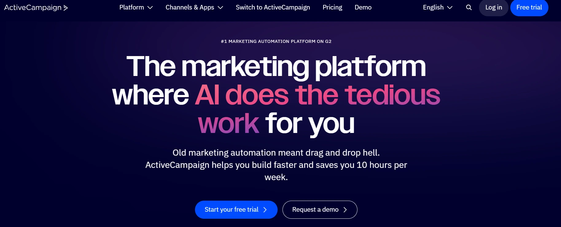 activecampaign homepage
