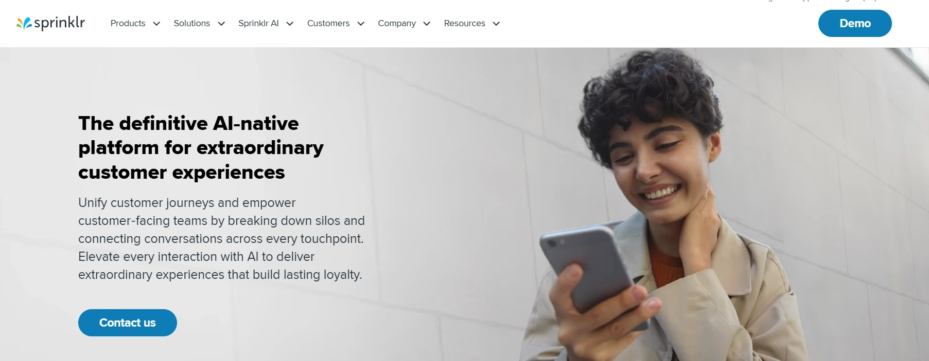 sprinklr homepage