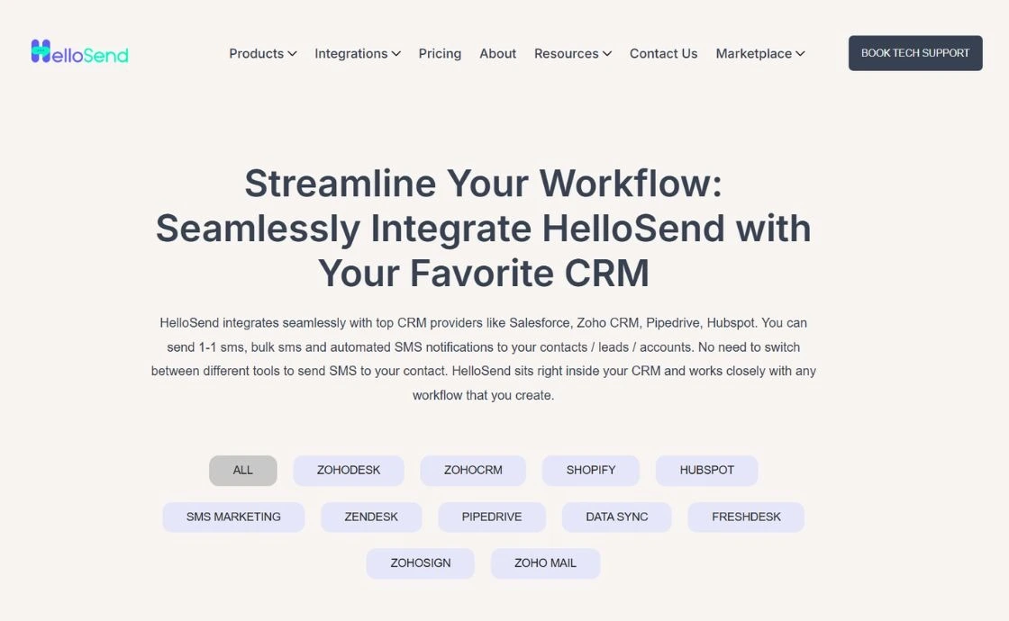 HelloSend integrations