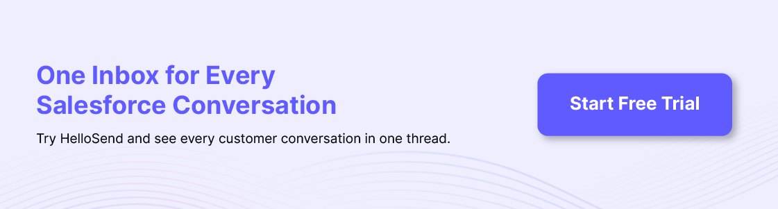 SMS, WhatsApp, and phone icons feeding into a single Salesforce conversation thread