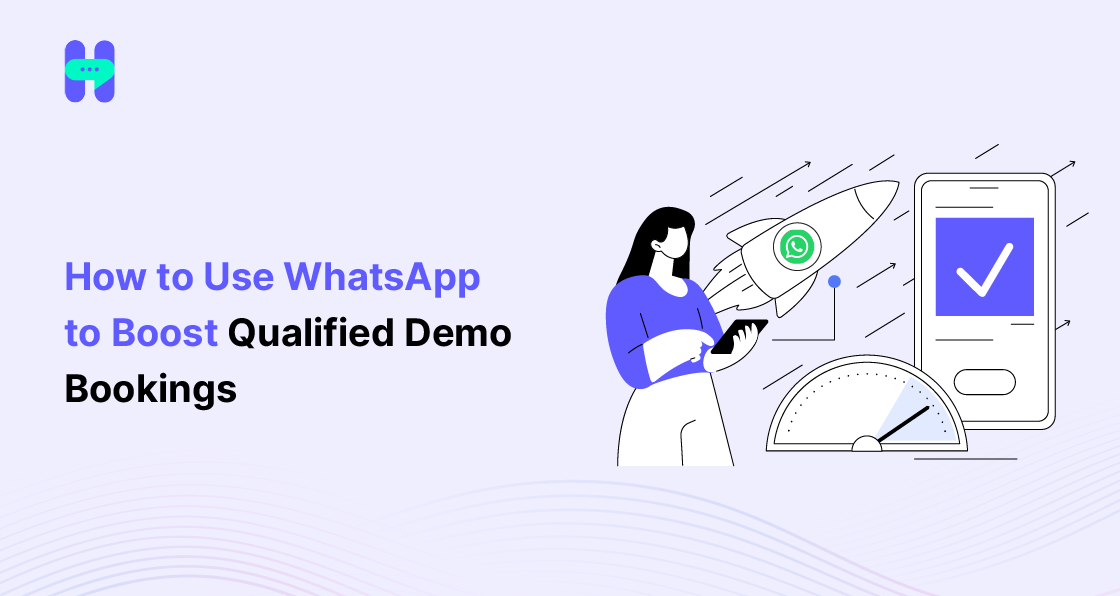 The banner image shows how to increase qualified demo bookings from WhatsApp conversations and increase leads.