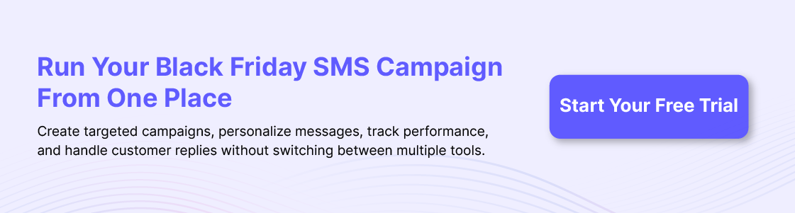 HelloSend free trial button for running Black Friday SMS campaigns from one place