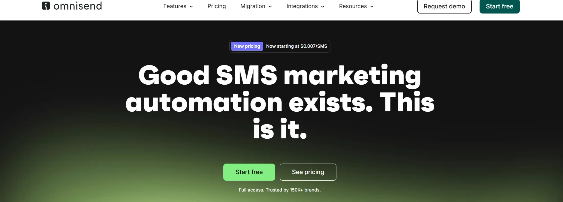 Image showing Omnisend Homepage
