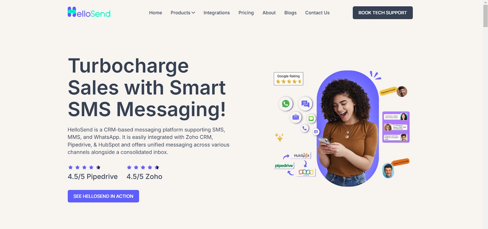 hellosend home page