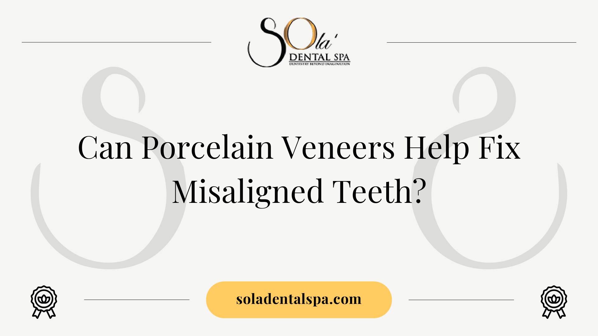 Porcelain veneers fitted over slightly misaligned front teeth for a straighter-looking smile