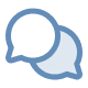 Two overlapping speech bubbles icon representing communication or chat.