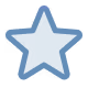 Blue five-pointed star icon.