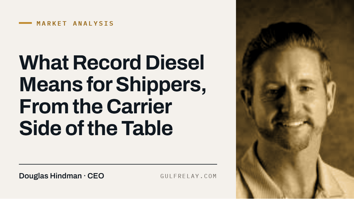 What Record Diesel Means for Shippers, by Douglas Hindman