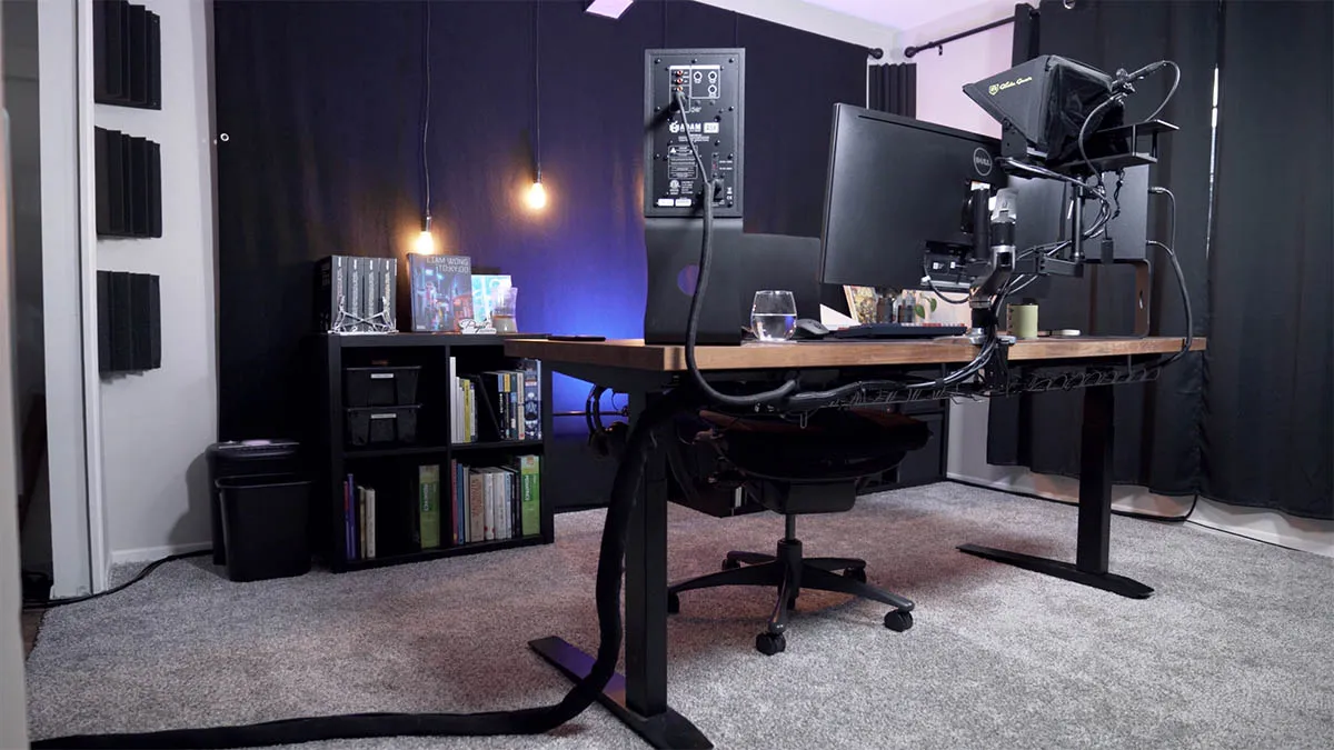 Cable management for sit stand desk
